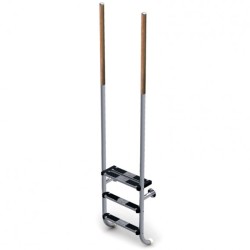 Escalera AstralPool ELEGANCE acero inoxidable con madera IPE