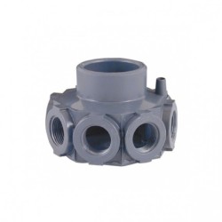 Cabezal colector PVC para filtros para brazos de 1"