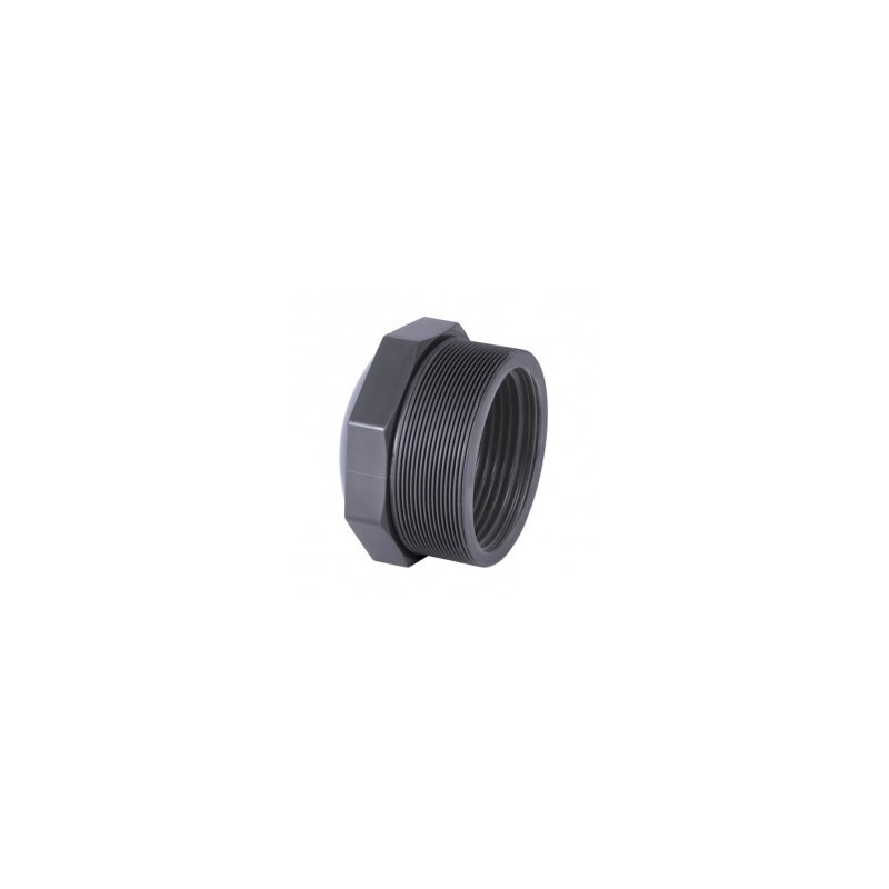 Reducción roscada corta PVC macho x hembra